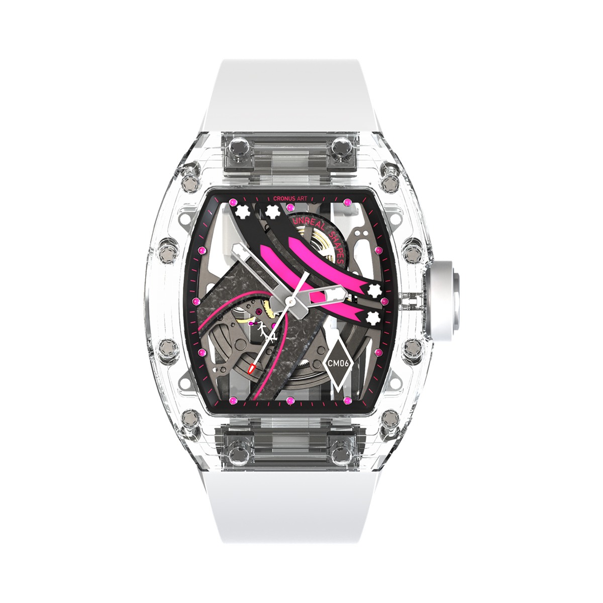 CM001-16SP Men's Crystal Case Automatic Watch 42mm