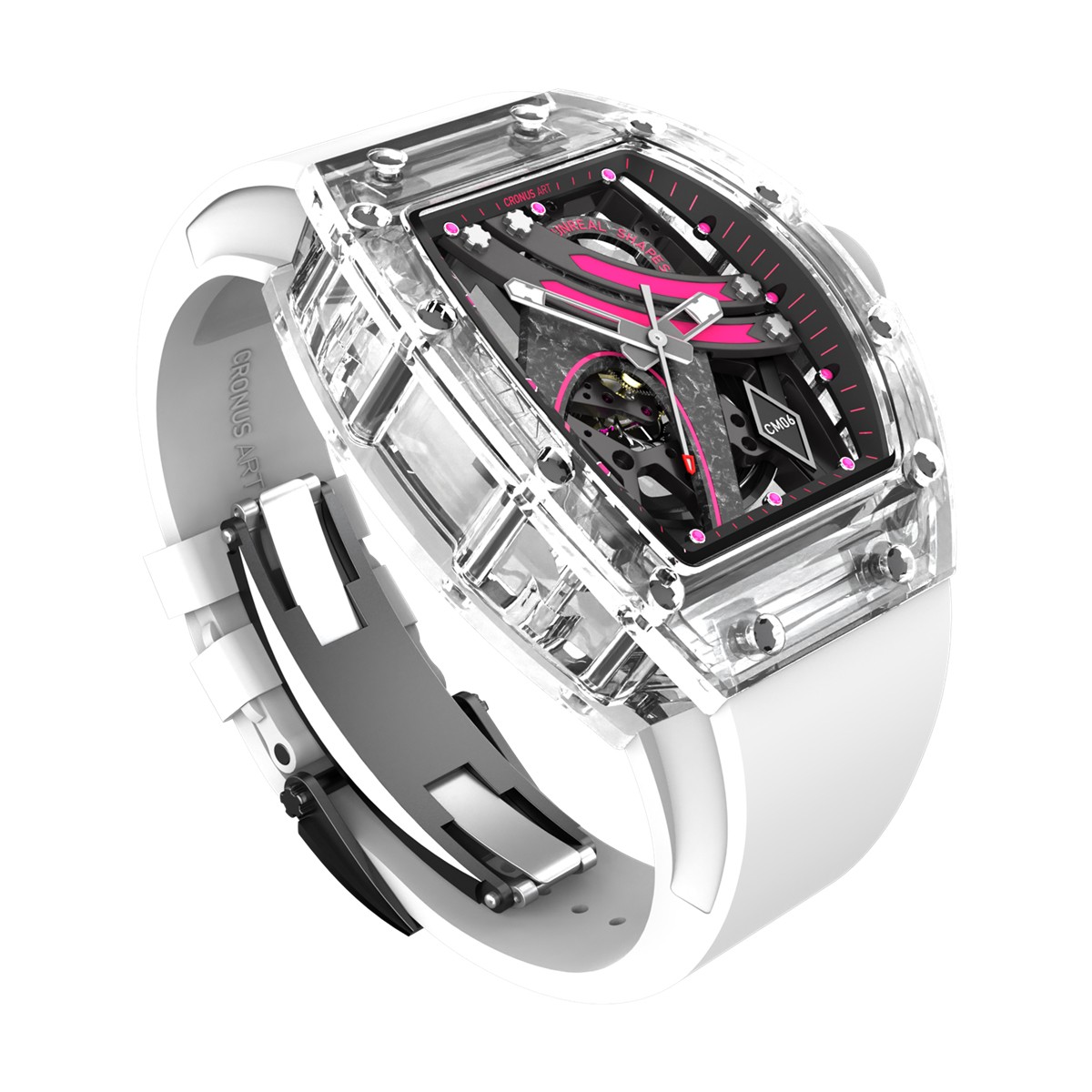 CM001-16SP Men's Crystal Case Automatic Watch 42mm