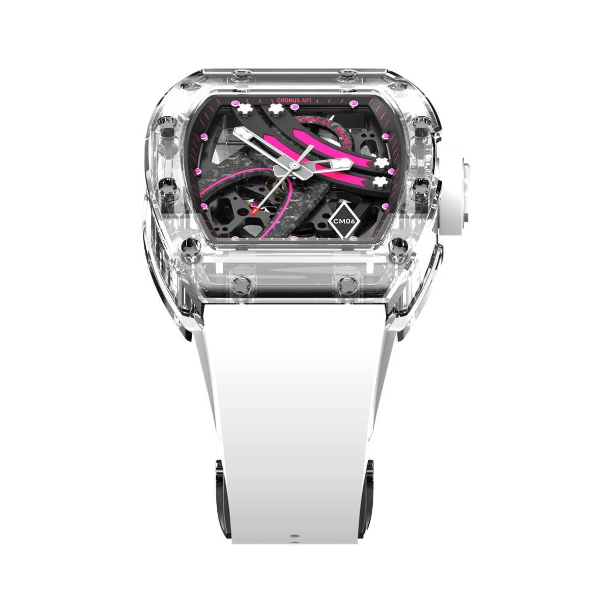 CM001-16SP Men's Crystal Case Automatic Watch 42mm