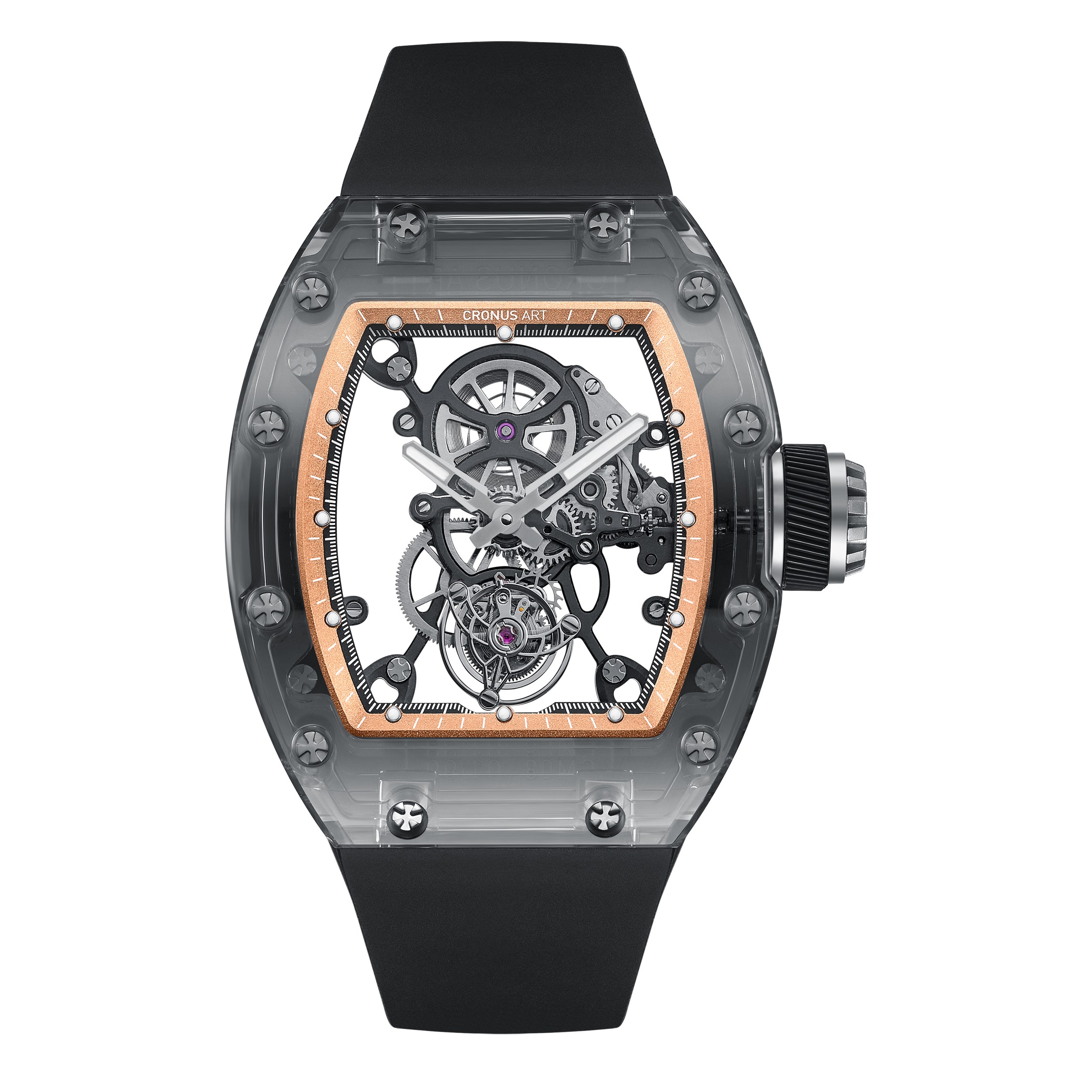 CM08-029 Men's Crystal Case Tourbillon Watch 42mm