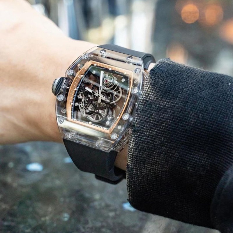 CM08-029 Men's Crystal Case Tourbillon Watch 42mm