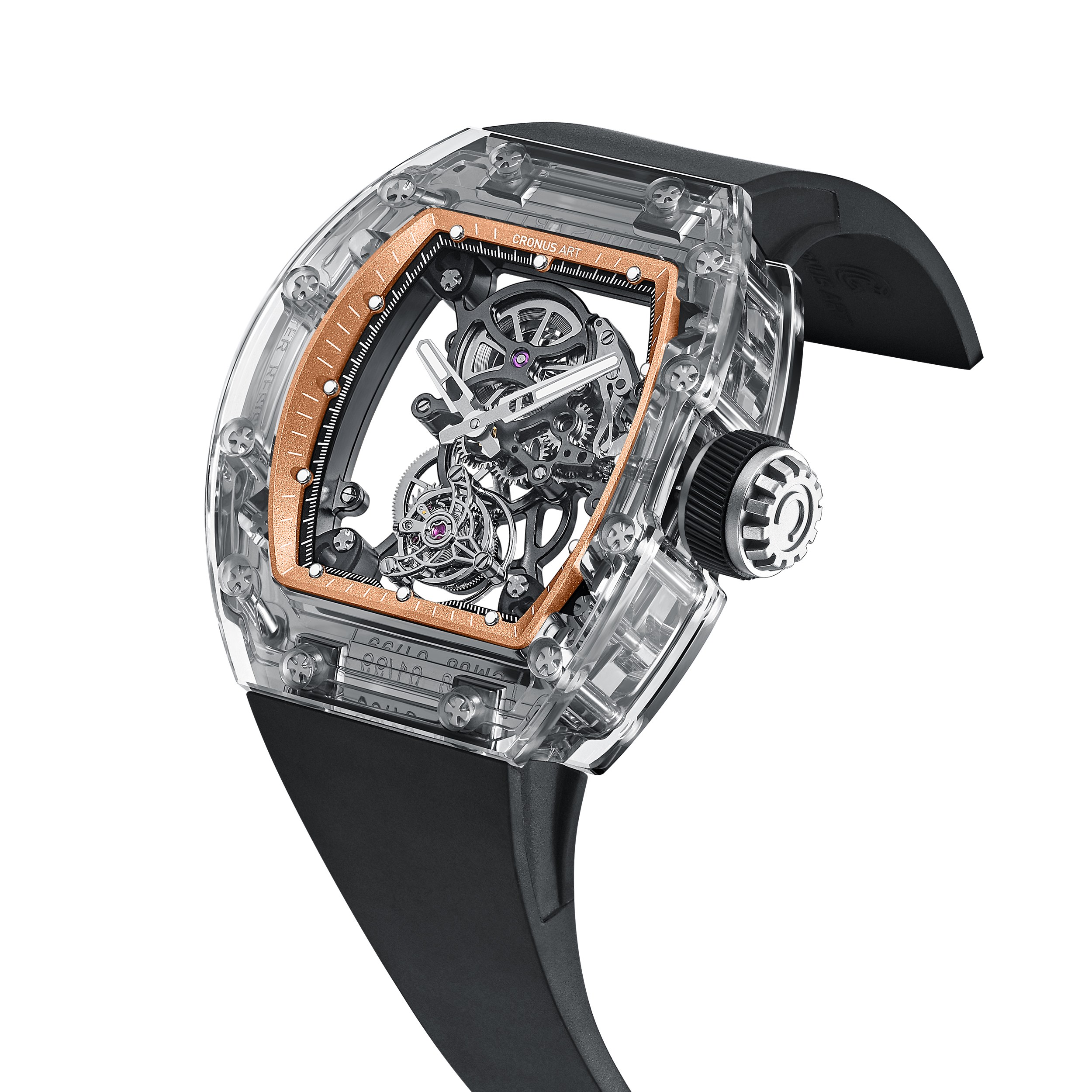 CM08-029 Men's Crystal Case Tourbillon Watch 42mm