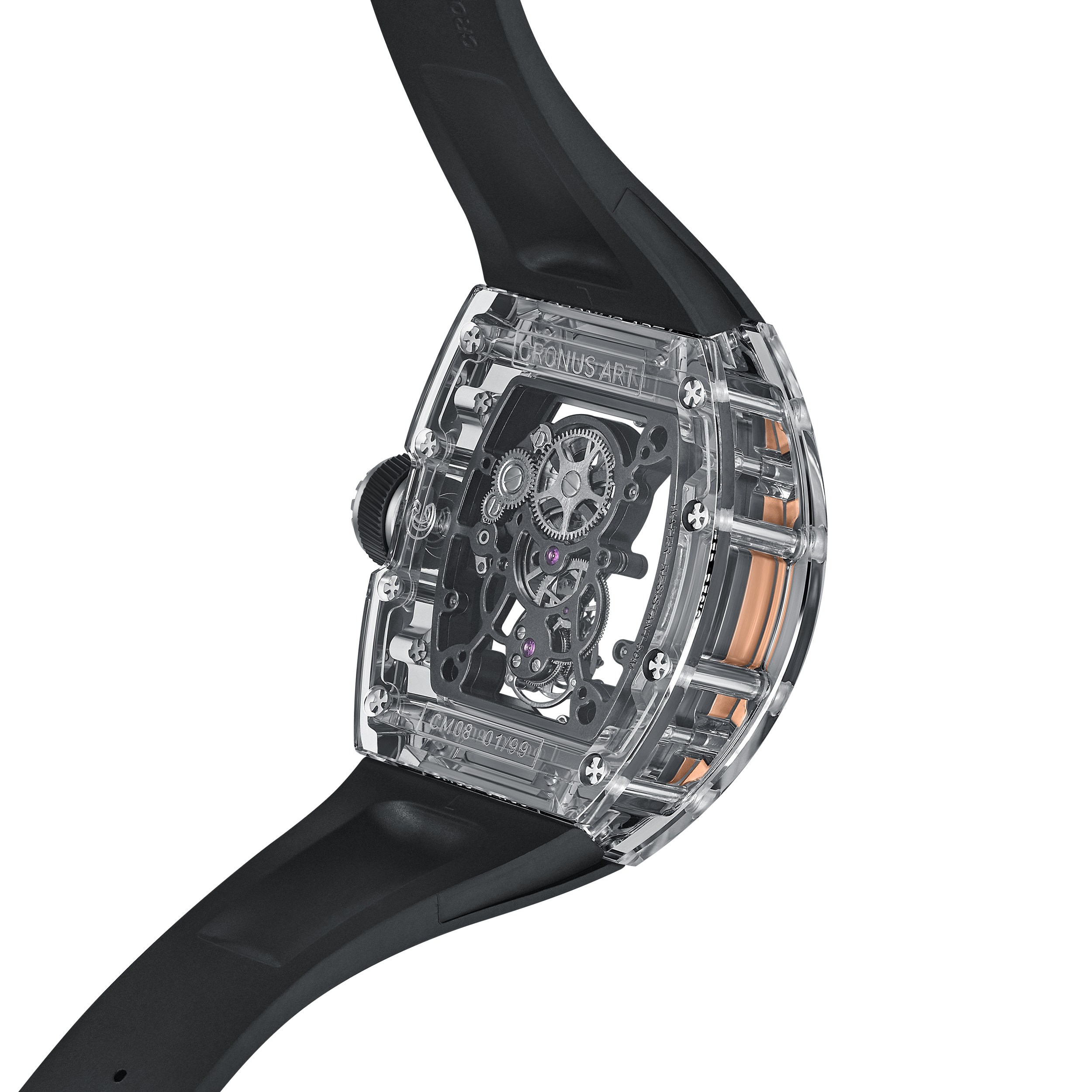 CM08-029 Men's Crystal Case Tourbillon Watch 42mm