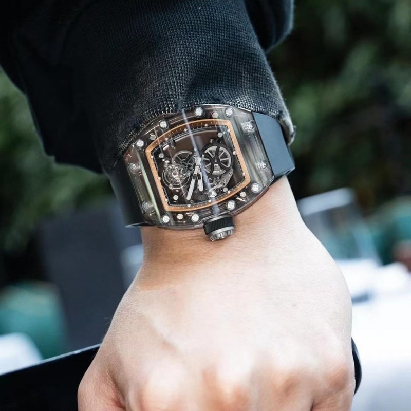 CM08-029 Men's Crystal Case Tourbillon Watch 42mm