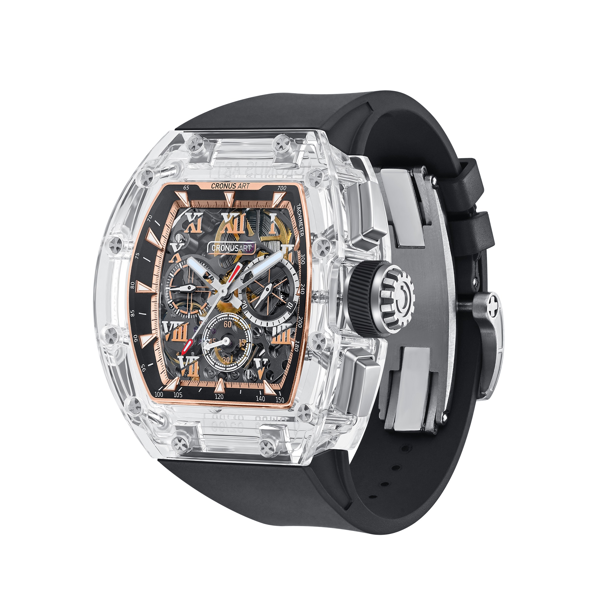 CM08-033 Men's Crystal Case Automatic Watch 42mm