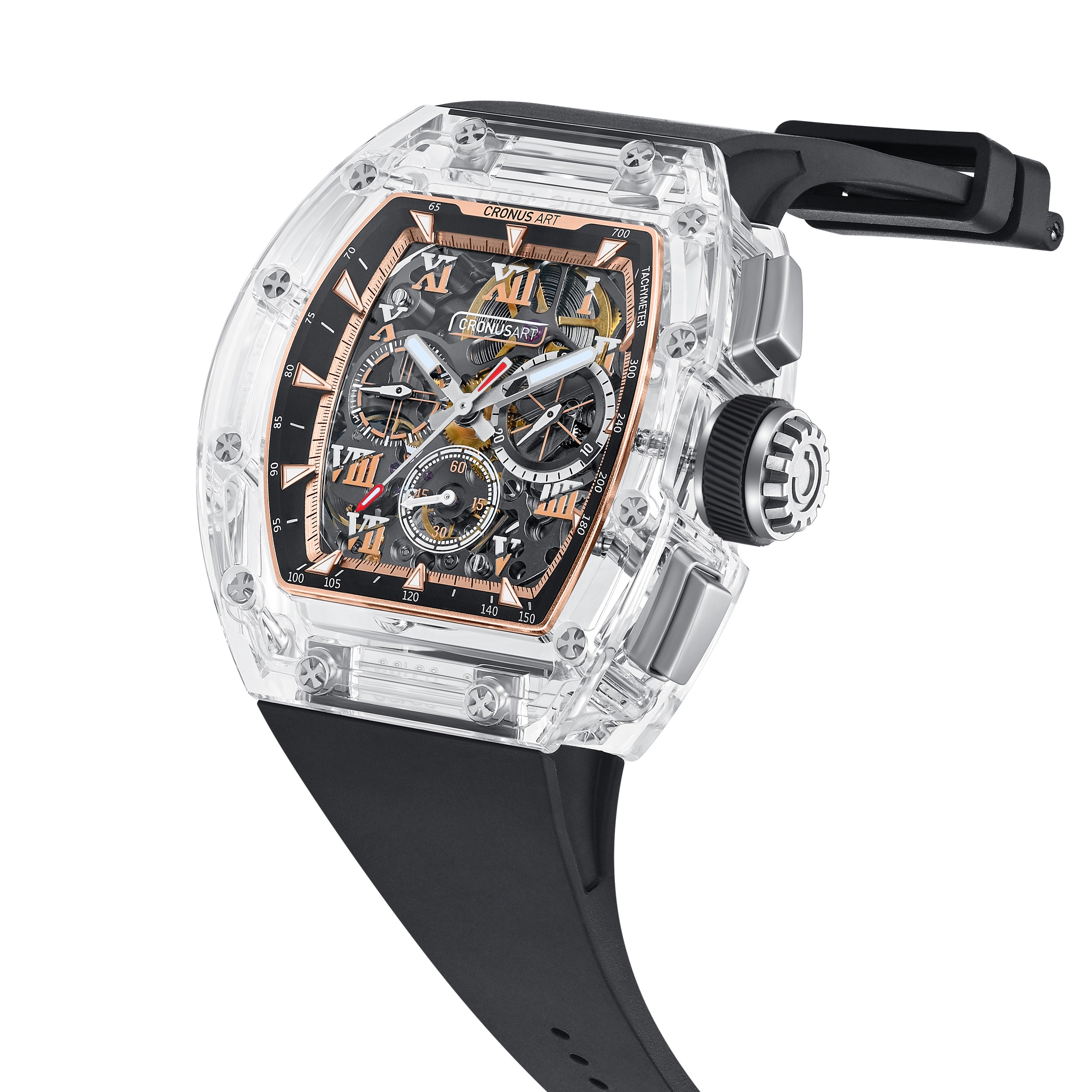 CM08-033 Men's Crystal Case Automatic Watch 42mm