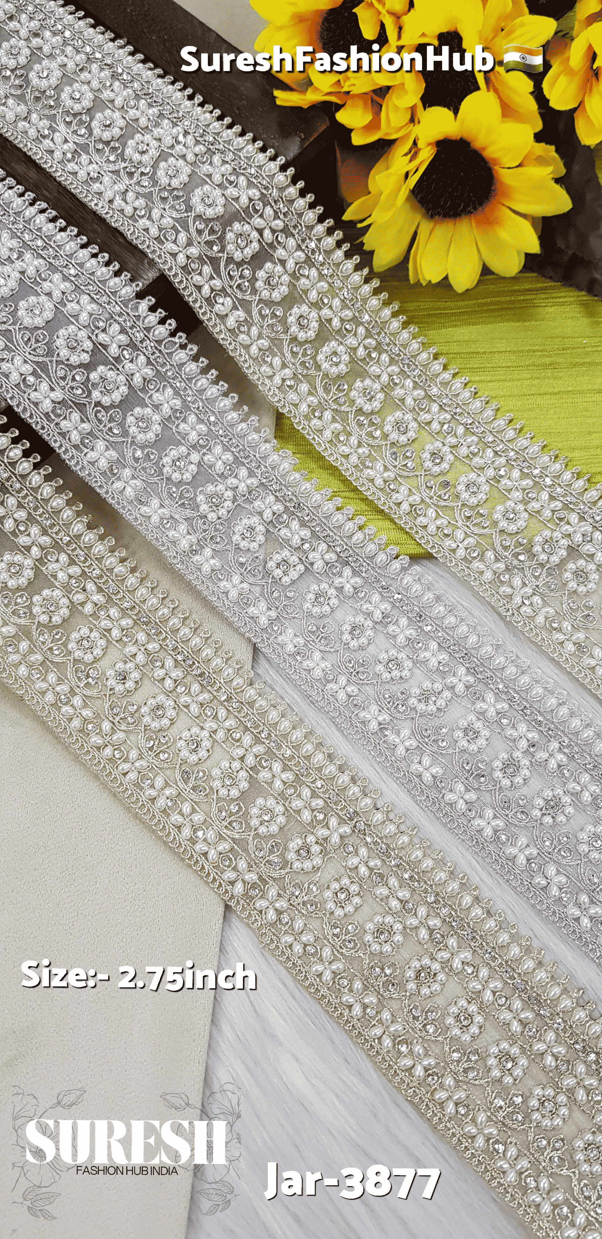 Rose Gold Dori Pearl Diamond Cutwork Lace