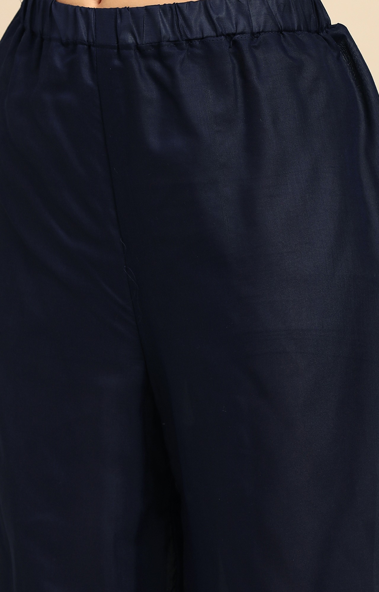 Shaily Women Navy Blue Color Cotton Embroidered With Tessels Unstitched Dress Material-VF_LILY_NBLUE_DM