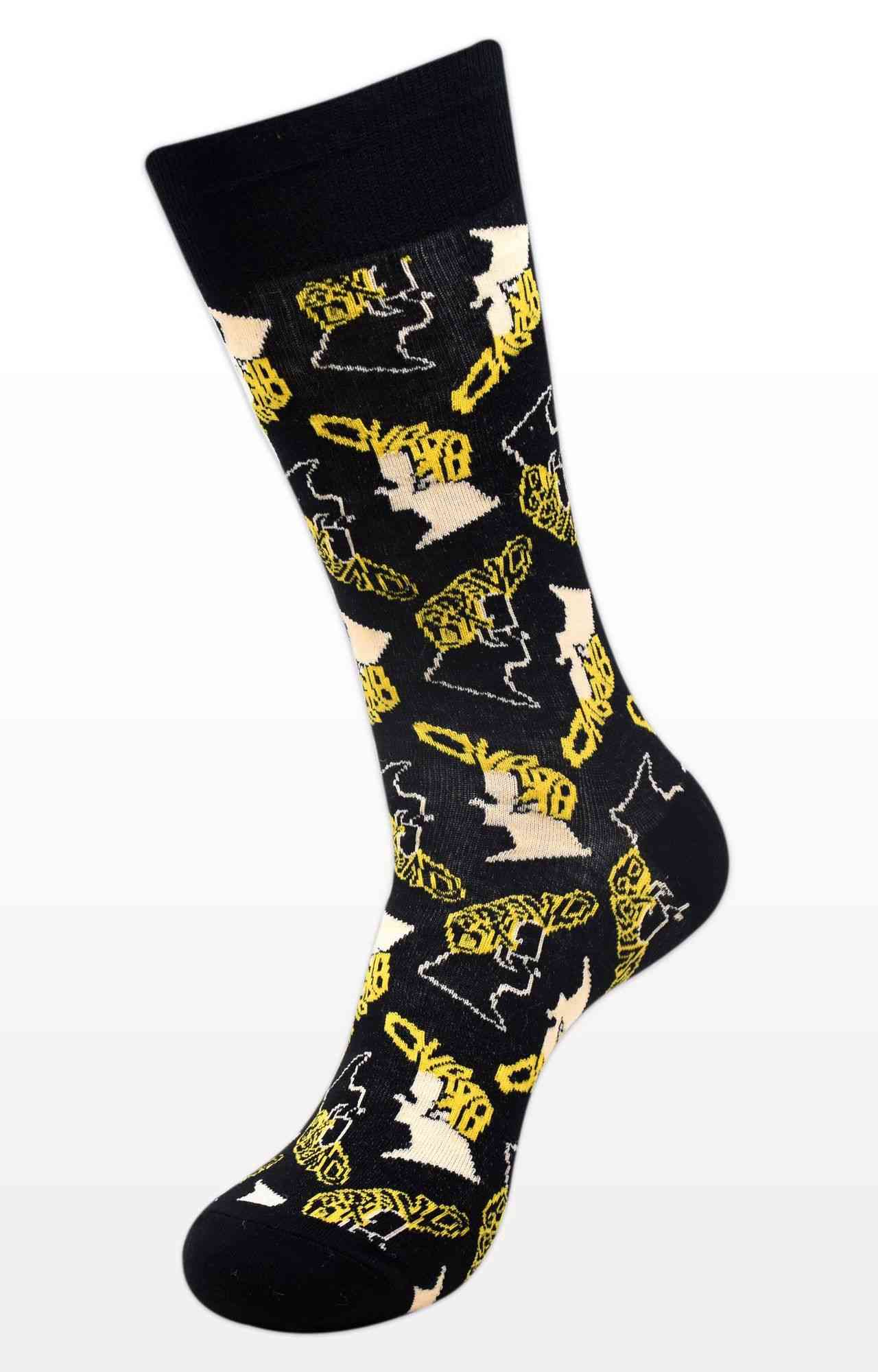 Black Printed Socks (Pack of 3)