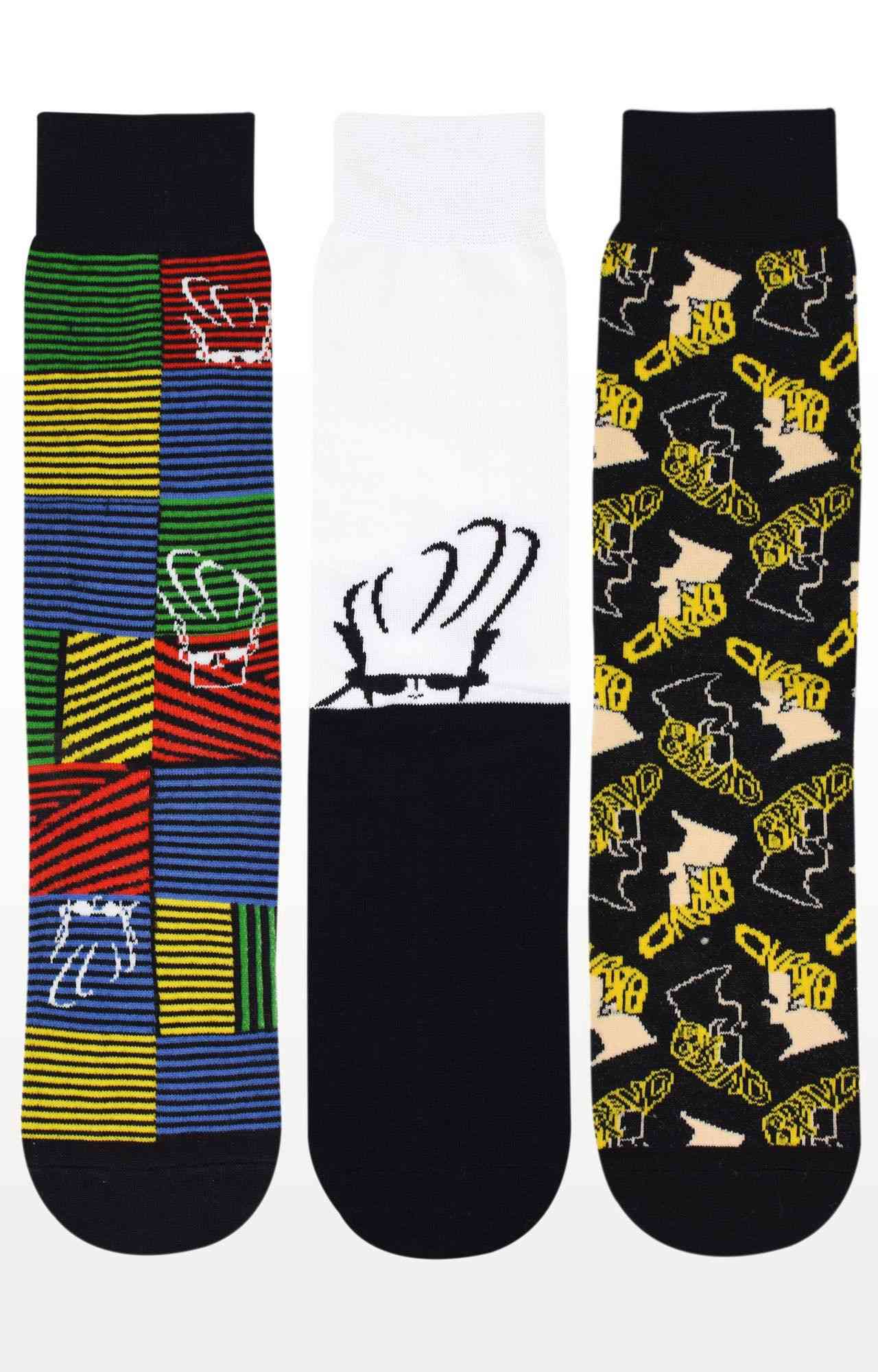 Black Printed Socks (Pack of 3)