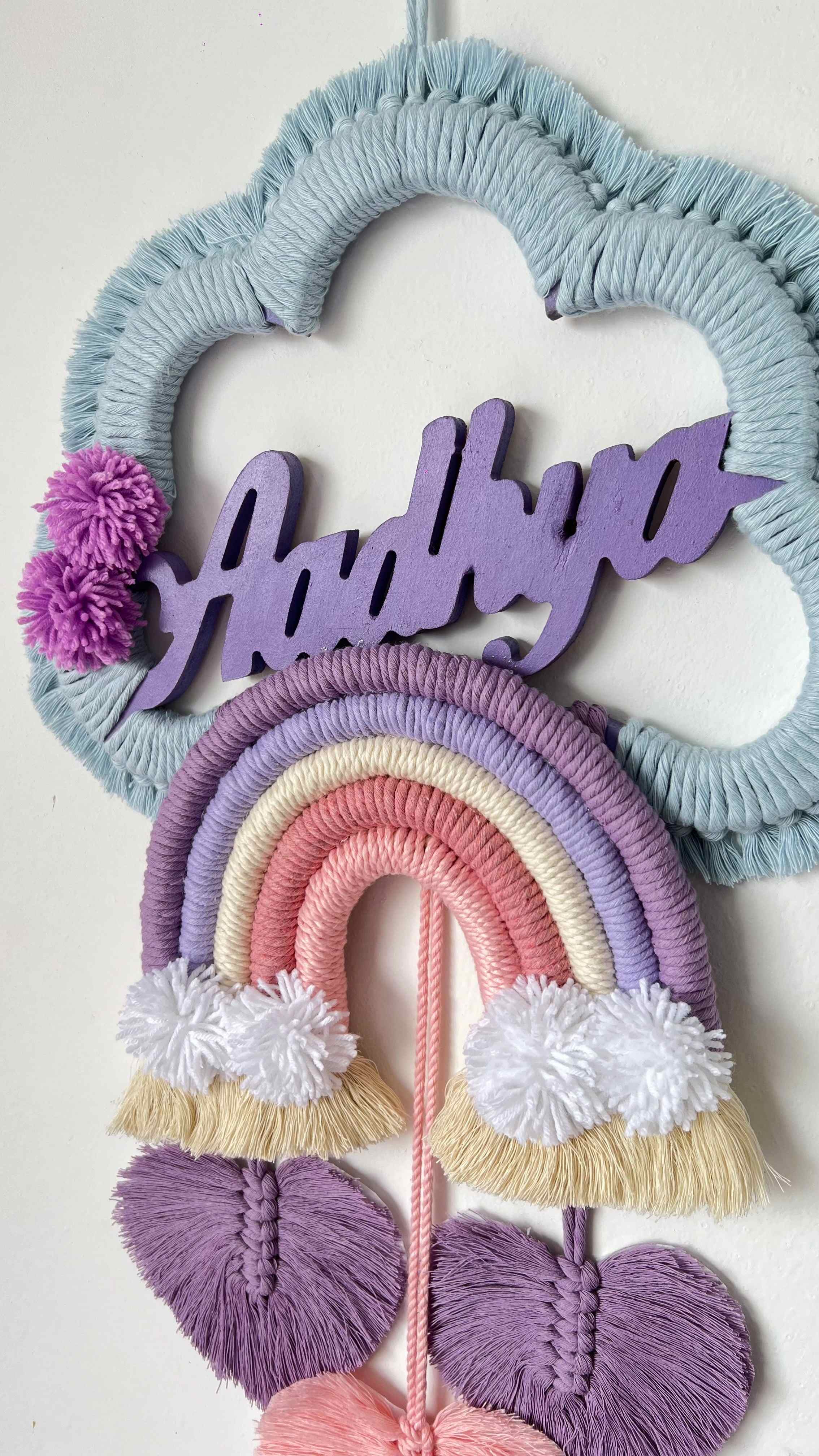 "Rainbow Cloud" Hanging with Name personalisation