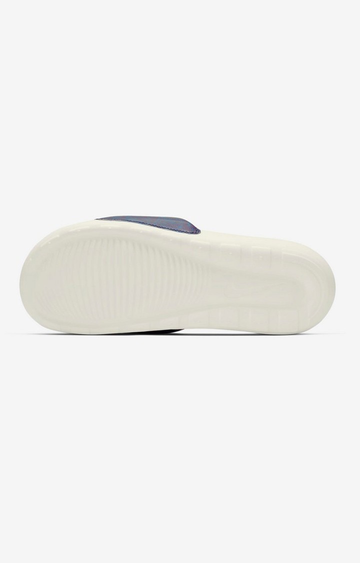 Men's White & Blue Synthetic Flip Flops