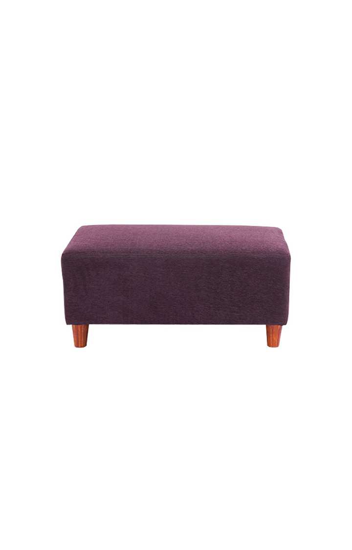 neudot Hailey Fabric Ottoman | Entry Way Stool | Wooden Legs | Paradise Purple Colour