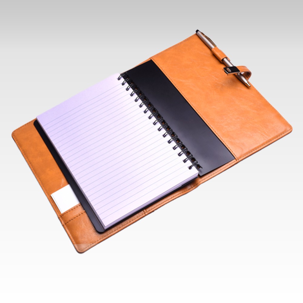 A5 Personal Organizer | Fits Any A5 Size Spiral Notebook | Magnetic Strap Closure | Two Small and One Large Inside Pocket | Mochino Series | Camel