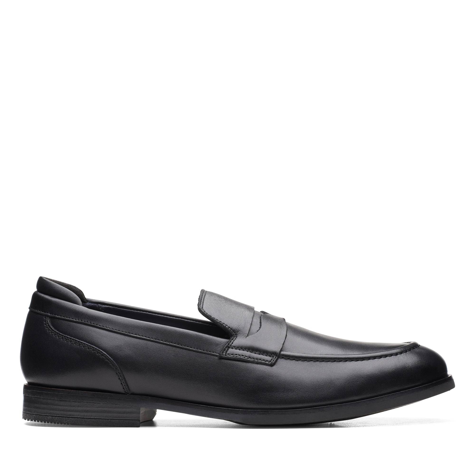 Clarks Mens Bradish Ease Black Leather