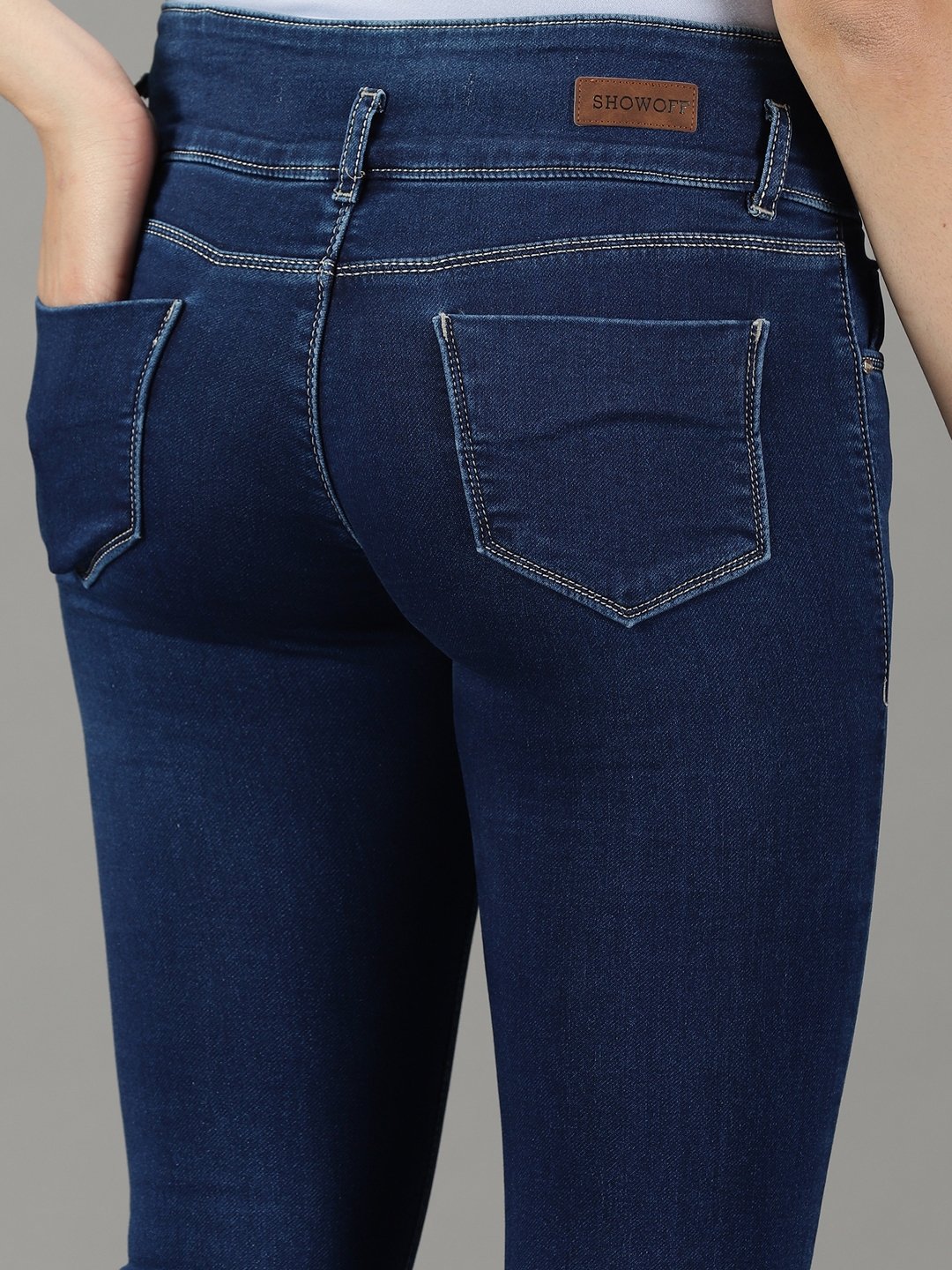 Showoff | SHOWOFF Women Navy Blue Solid  Skinny Fit Jeans 6