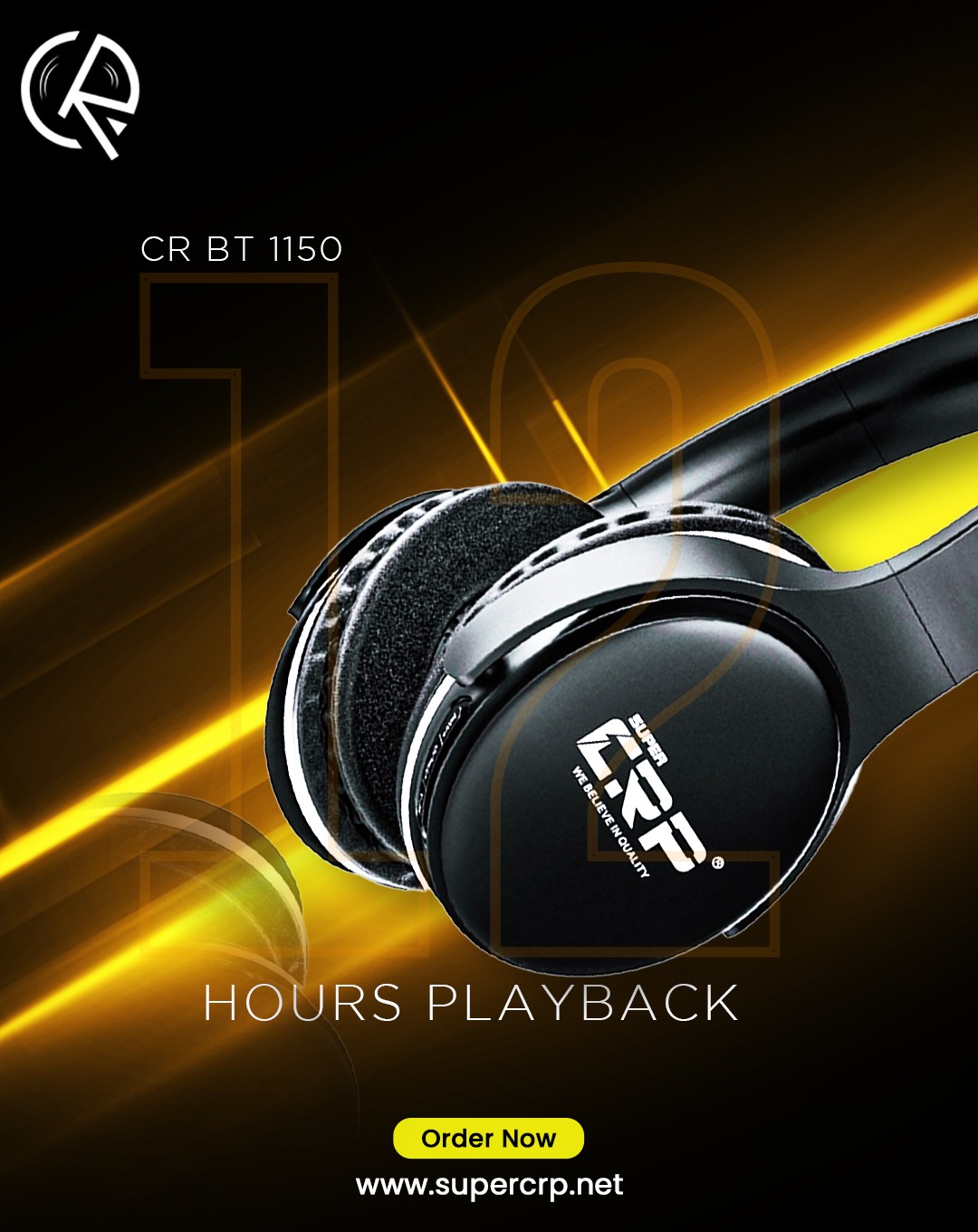 Super CRP CR BT-1150 WIRELESS HEADPHONES - ON EAR HEADPHONES Wireless Headset