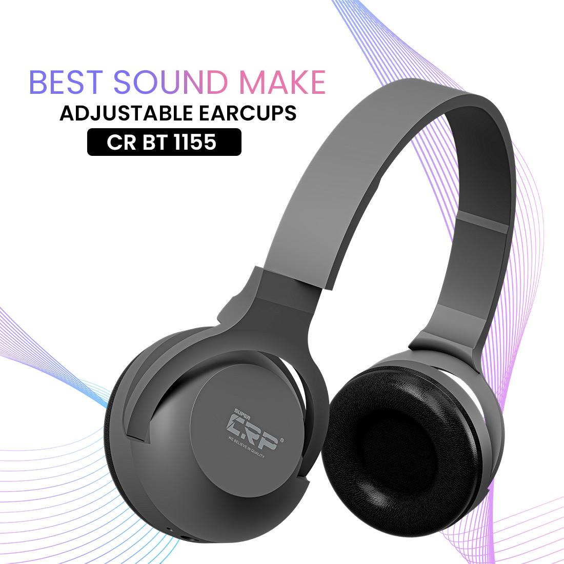 CR BT-1155 WIRED HEADPHONES - ON-EAR