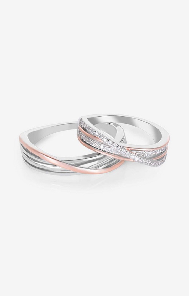 Charming Waves Rose Gold Couple Ring