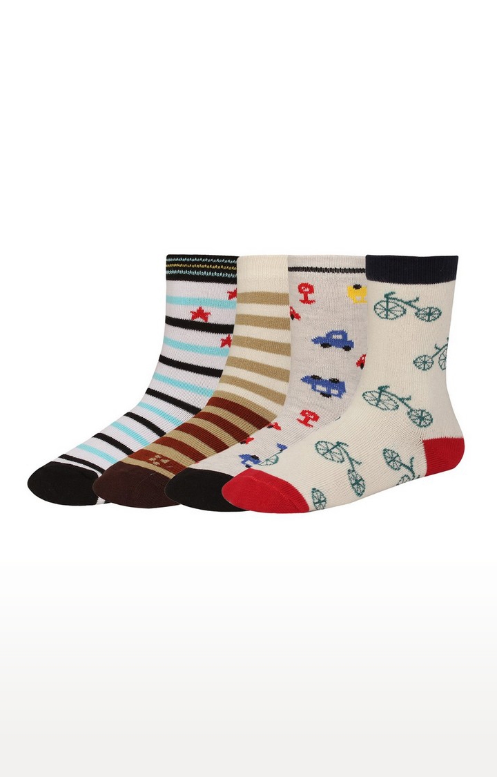 CREATURE | Creature Printed Multi-coloured Cotton Socks for Kids - (Pack of 4) 1