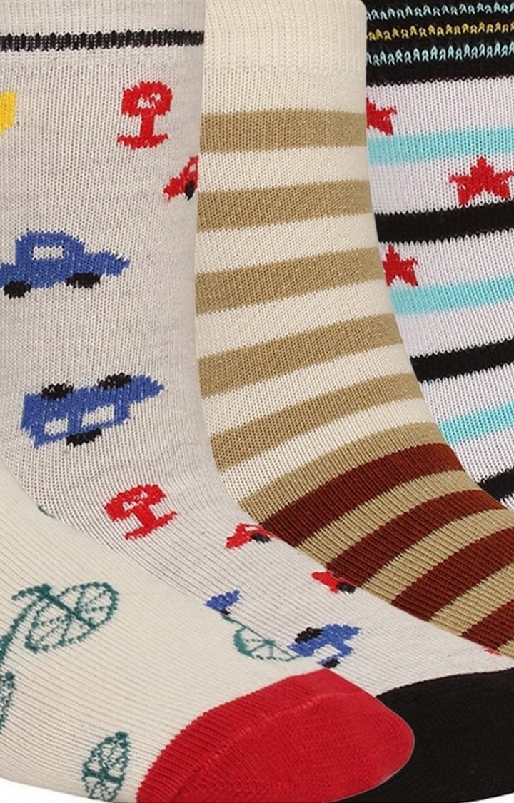 CREATURE | Creature Printed Multi-coloured Cotton Socks for Kids - (Pack of 4) 6