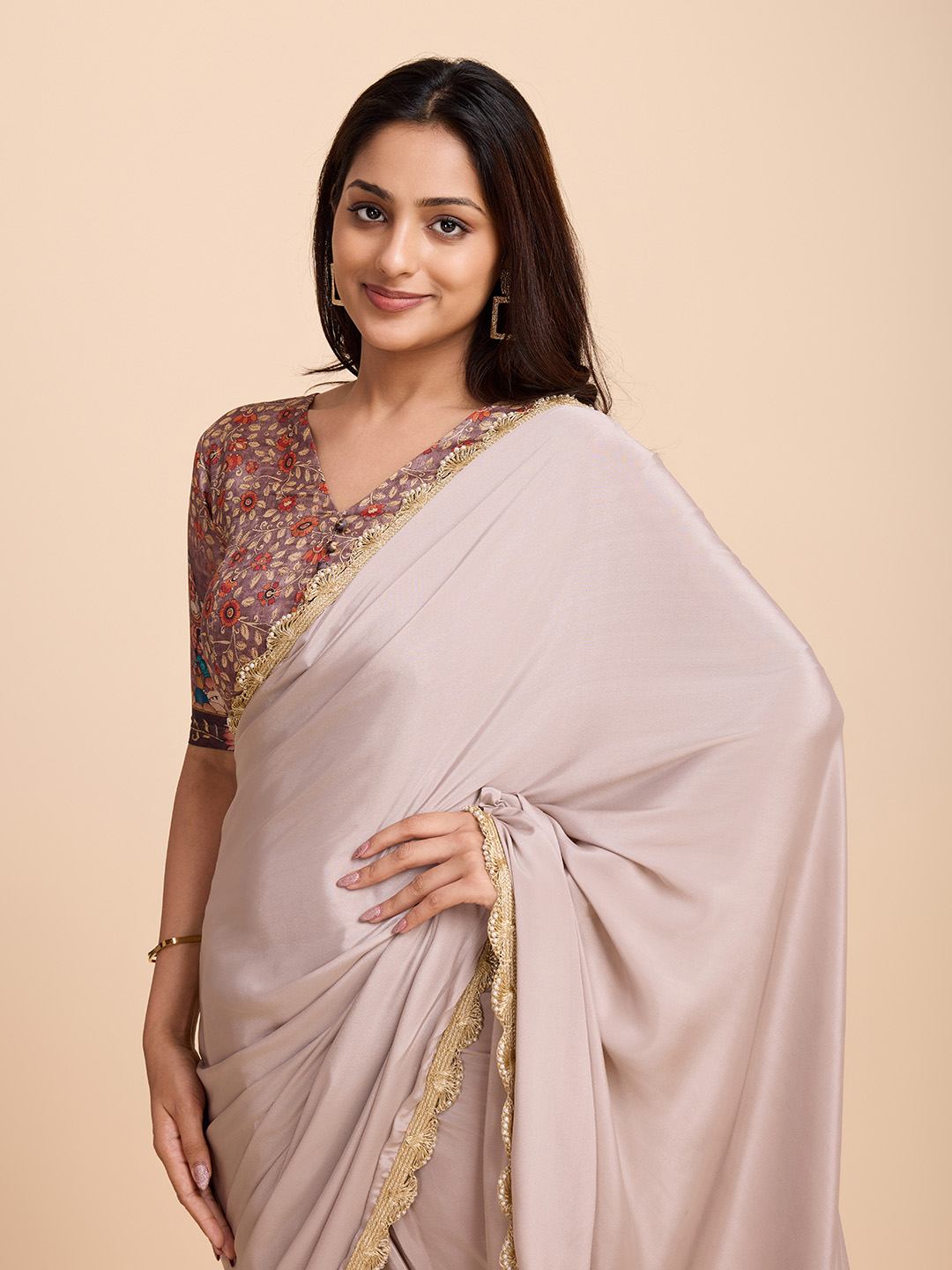 Tasarika Women Crepe GREY color  blouse (CREPE_GREY)
