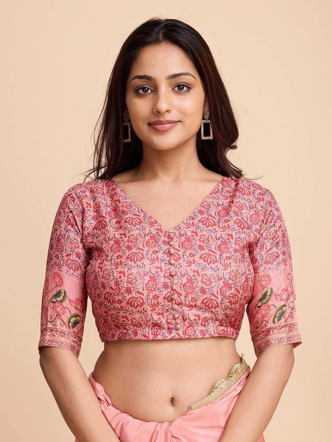 Tasarika Women Crepe GREY color  blouse (CREPE_PINK)