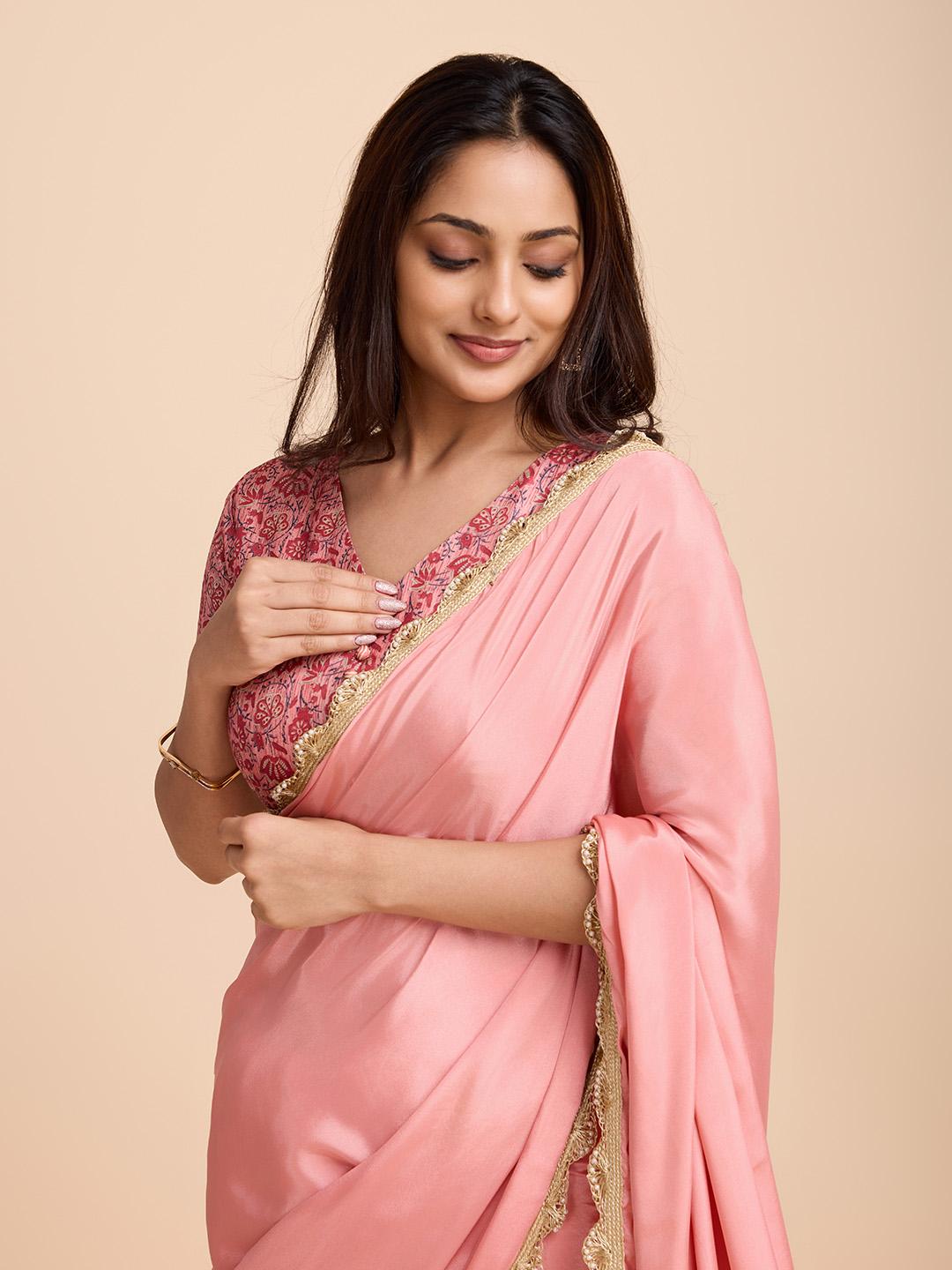 Tasarika Women Crepe GREY color  blouse (CREPE_PINK)