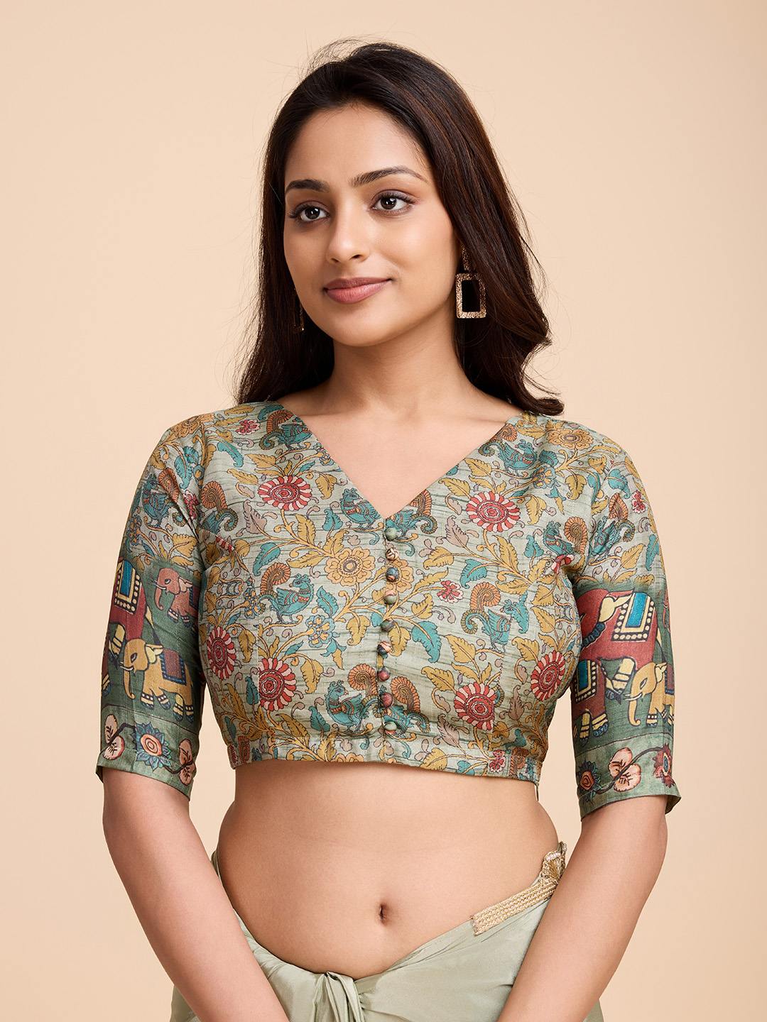 Tasarika Women Crepe GREY color  blouse (CREPE_PISTA)
