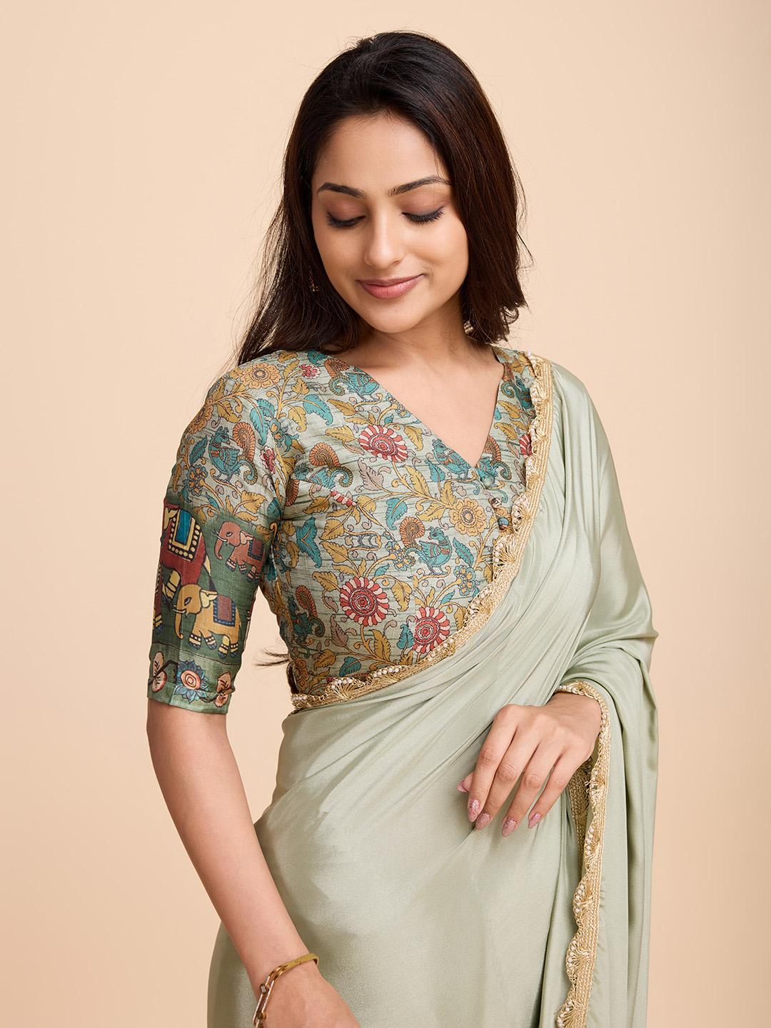 Tasarika Women Crepe GREY color  blouse (CREPE_PISTA)