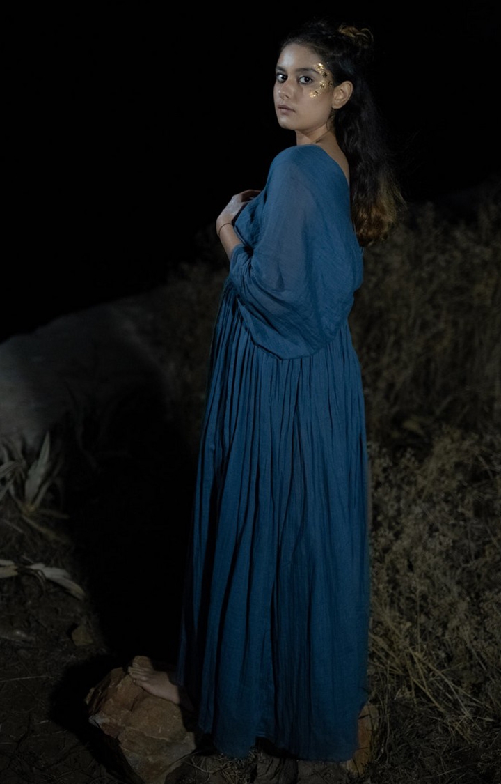 OurDve | Blue Cotton Dress 2
