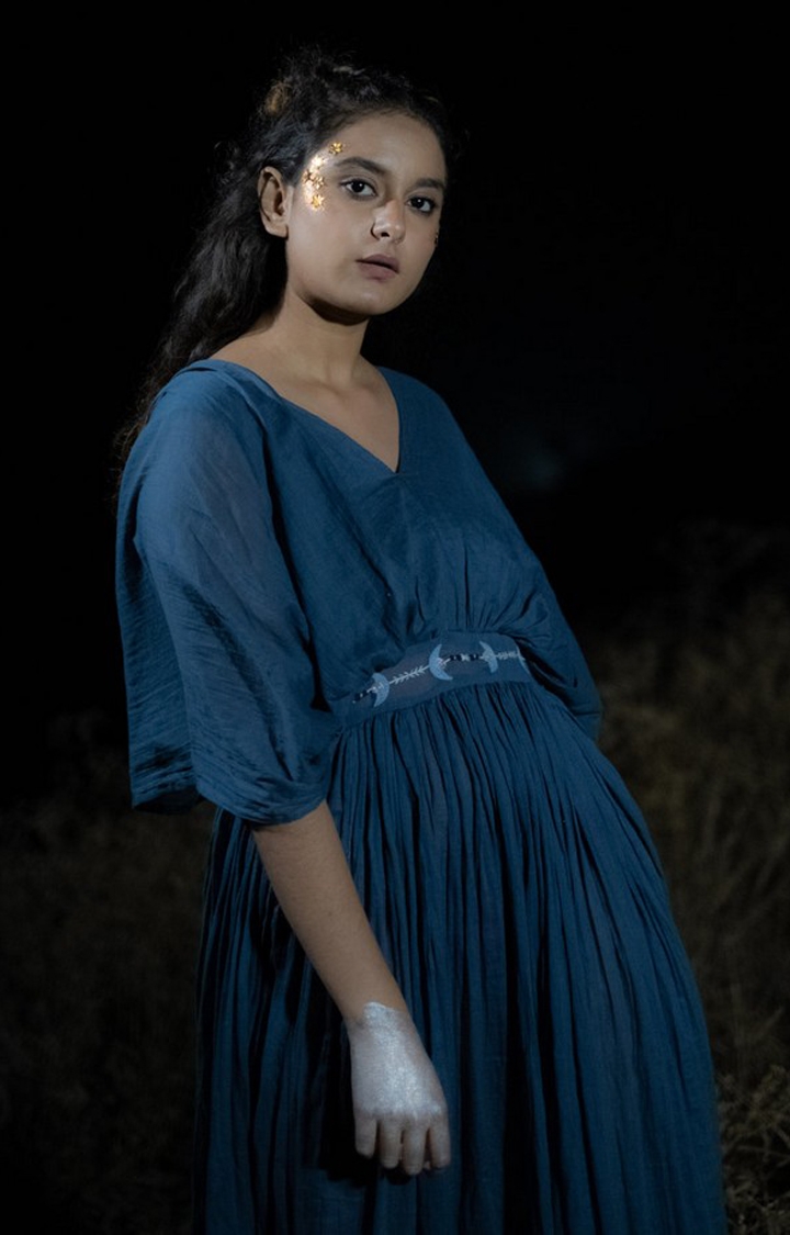 OurDve | Blue Cotton Dress 5