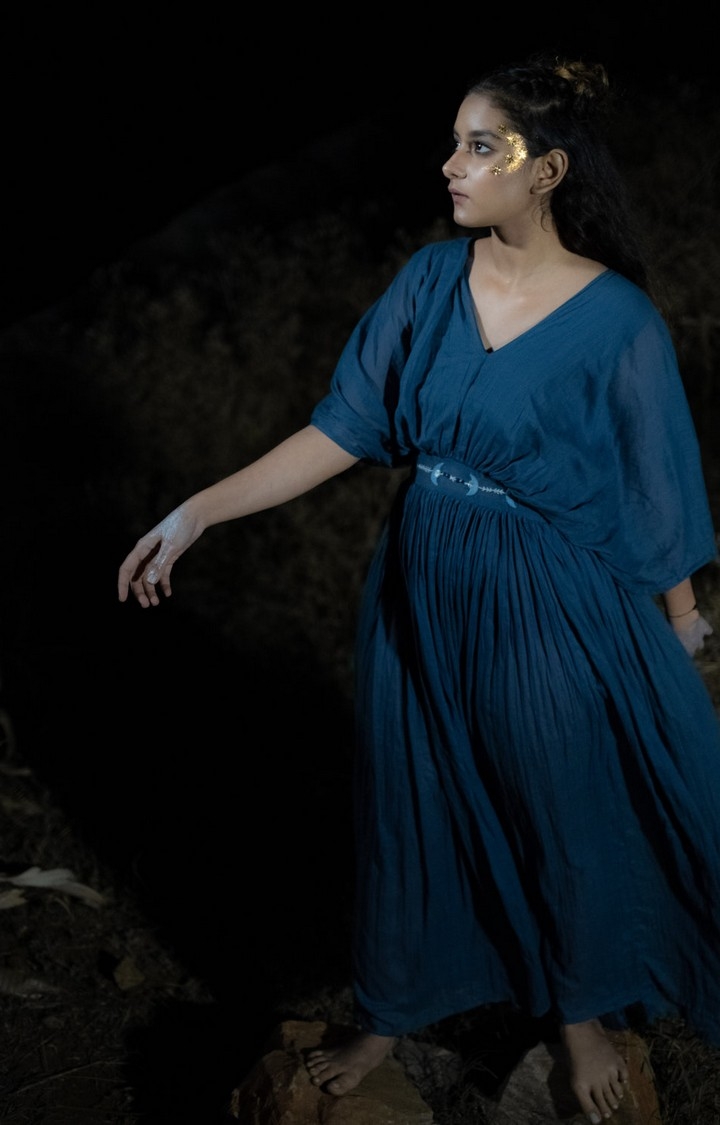 OurDve | Blue Cotton Dress 4