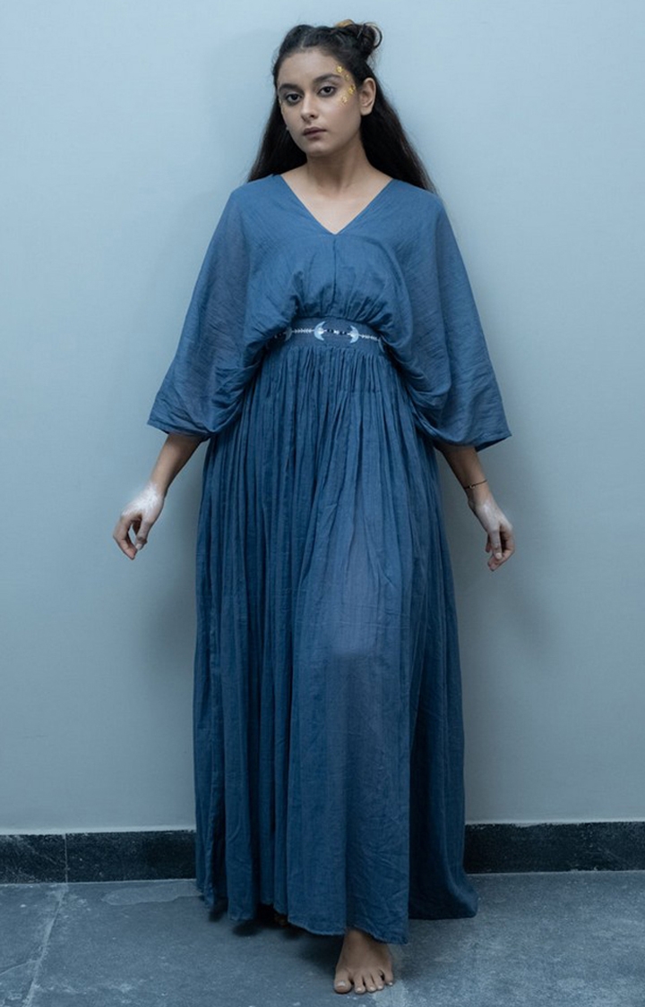 OurDve | Blue Cotton Dress 0