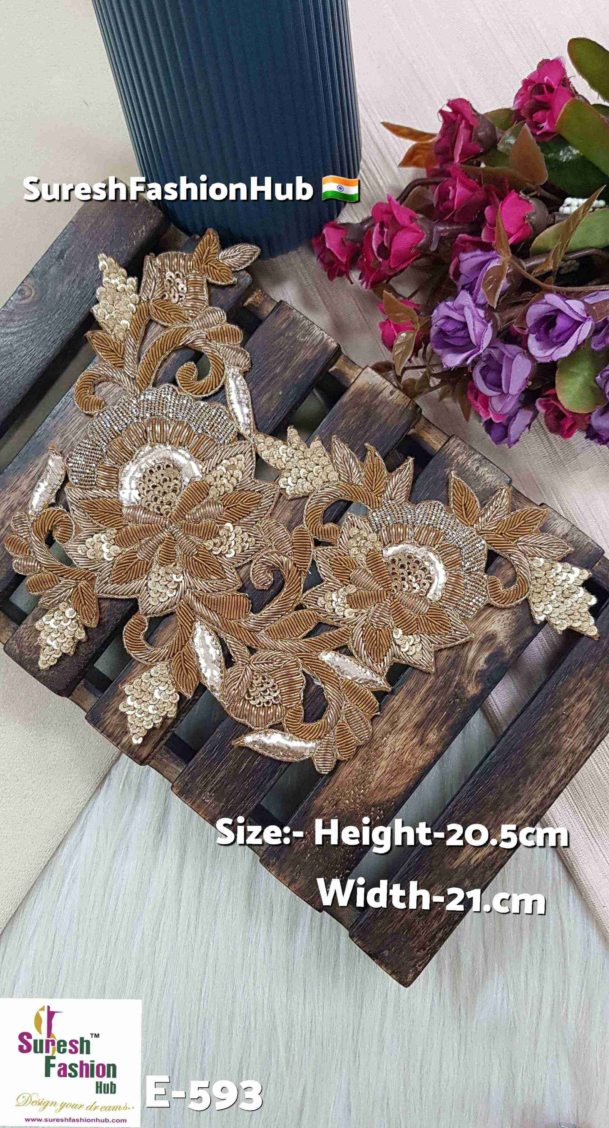 Off-White Elegance Cutwork Zardosi Patch