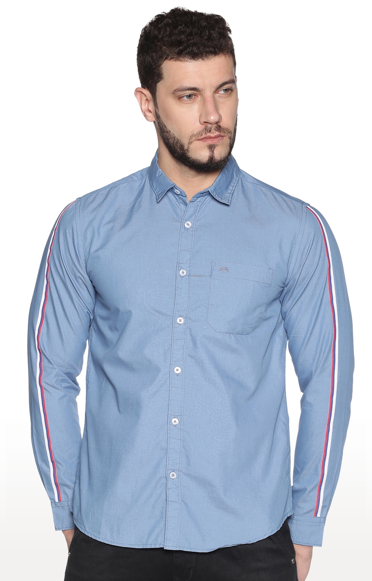Chennis | Blue Solid Casual Shirts 0