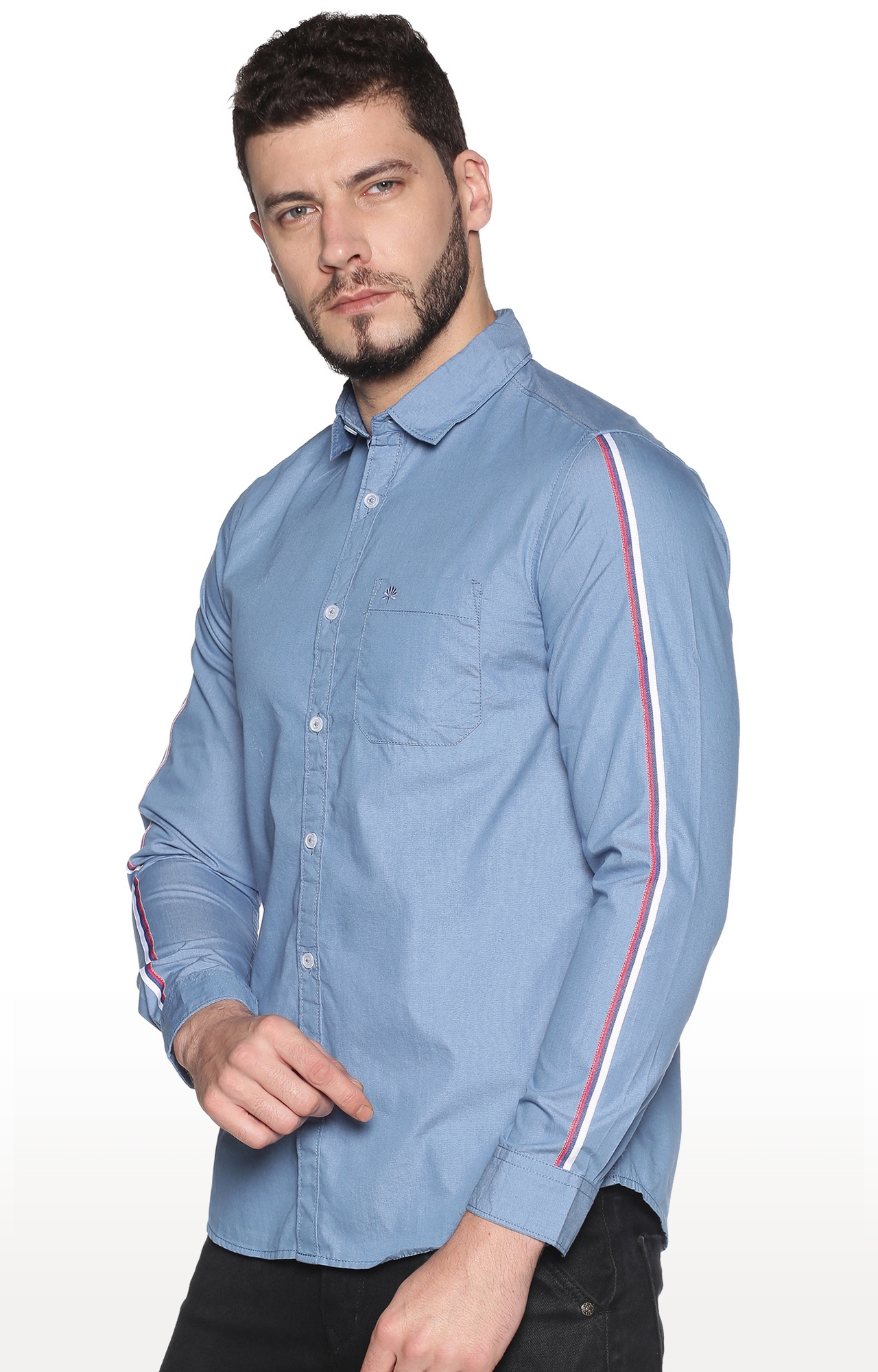 Chennis | Blue Solid Casual Shirts 2