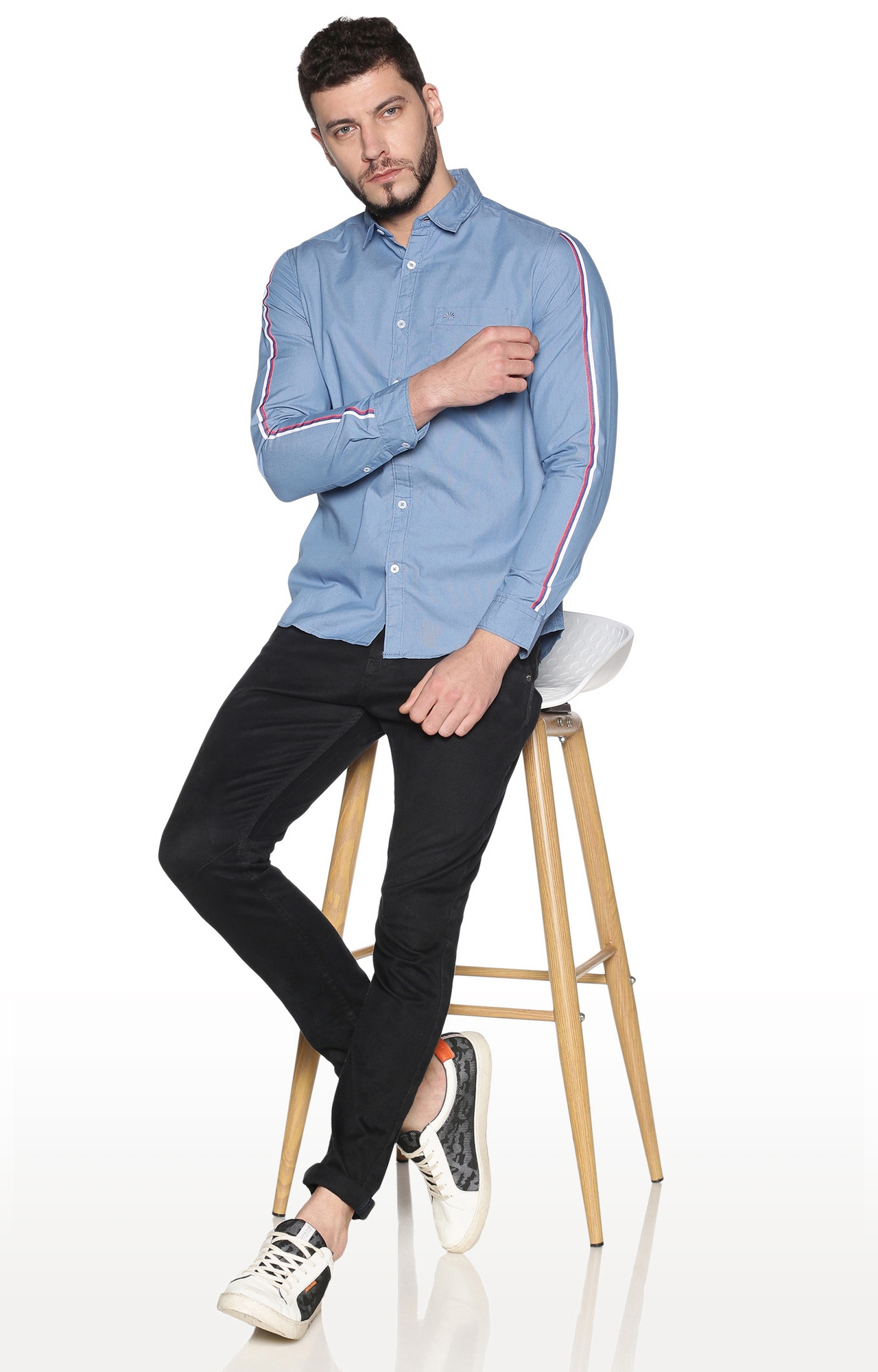 Chennis | Blue Solid Casual Shirts 1