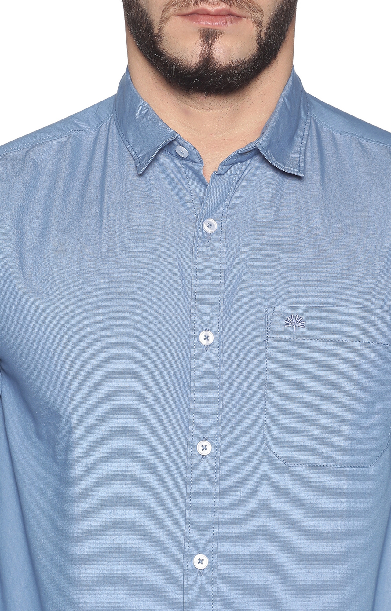 Chennis | Blue Solid Casual Shirts 4
