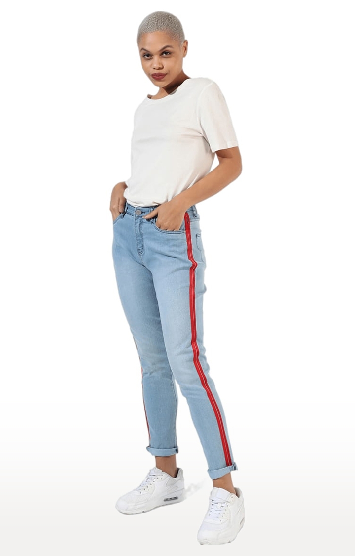 Women's Classic Blue Medium-Washed Slim Fit Denim Jeans