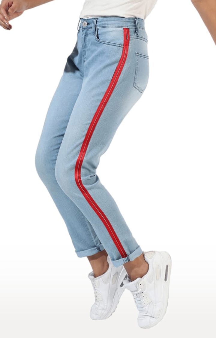 Women's Classic Blue Medium-Washed Slim Fit Denim Jeans