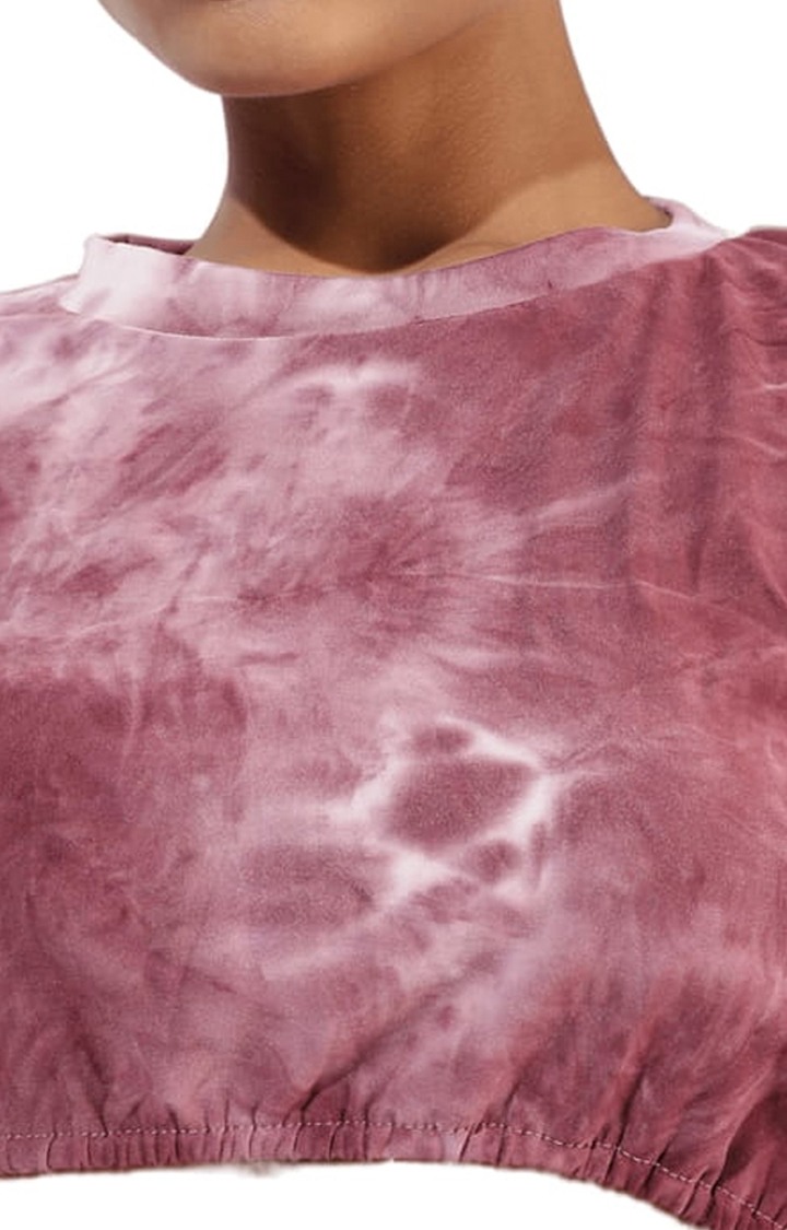 Women's Maroon Cotton Tie Dye Co-ords