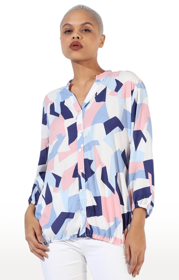 CAMPUS SUTRA | Women's Multicolour Crepe Printed Casual Shirt