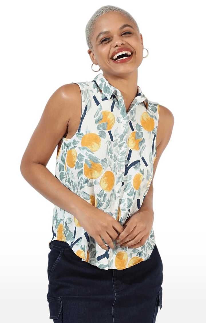 CAMPUS SUTRA | Women's Multicolour Polyester Printed Casual Shirt 0