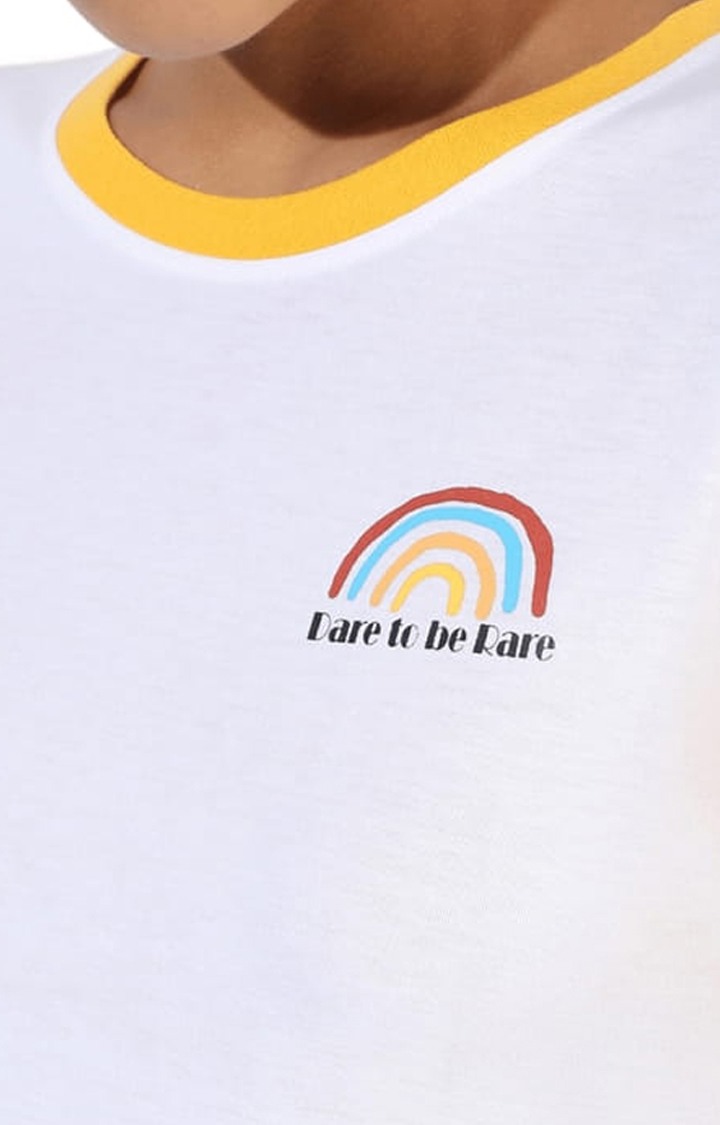 Women's White Solid Regular T-Shirts