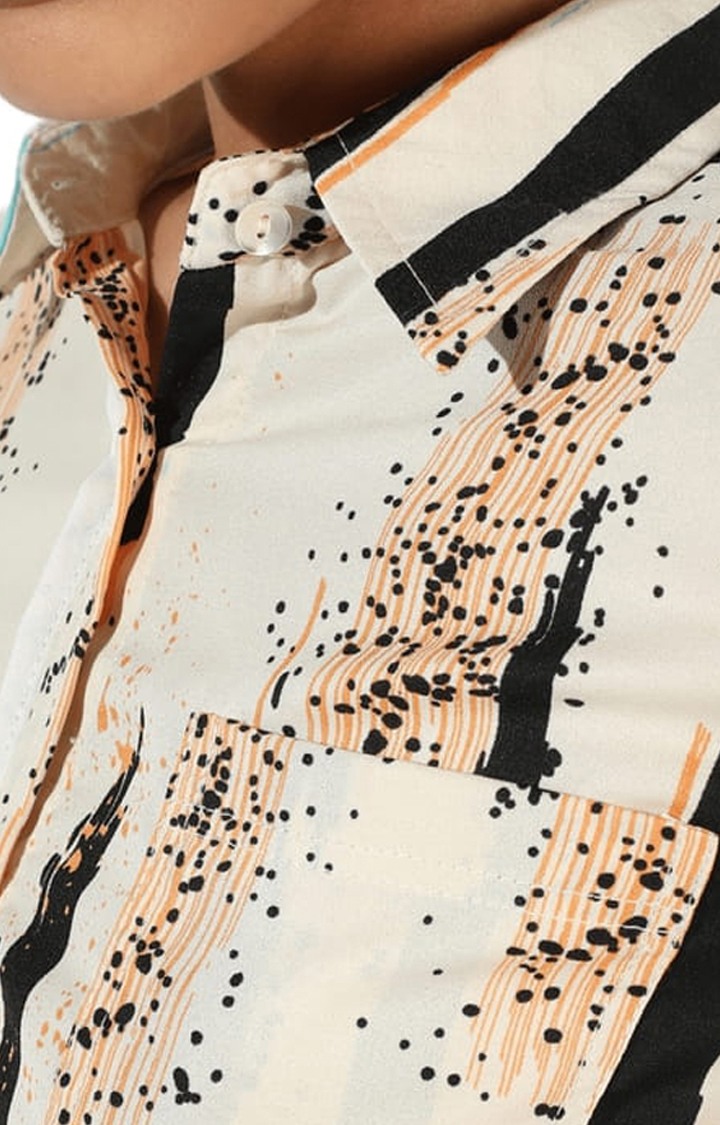 Women's Beige Printed Casual Shirts
