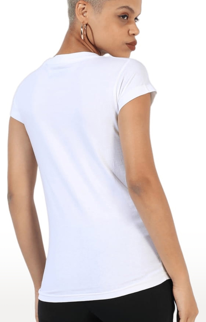 Women's White Cotton Regular T-Shirts