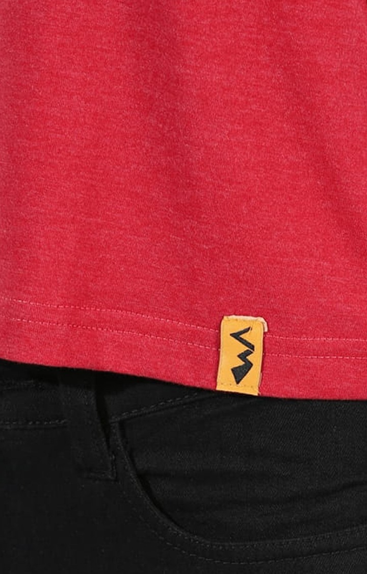 Women's Red Solid Regular T-Shirts