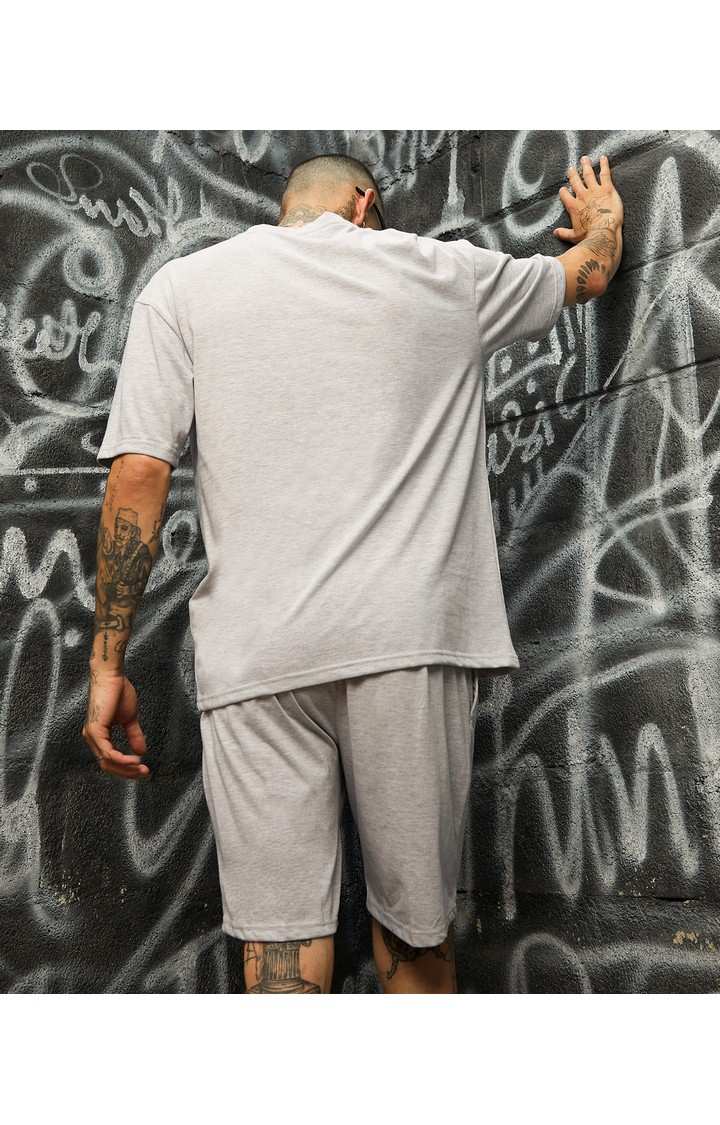 Men's Grey Solid Co-ords
