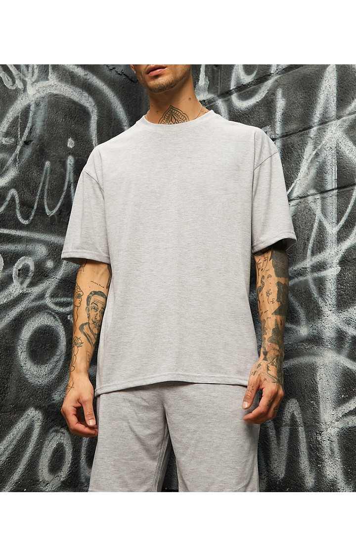 Men's Grey Solid Co-ords